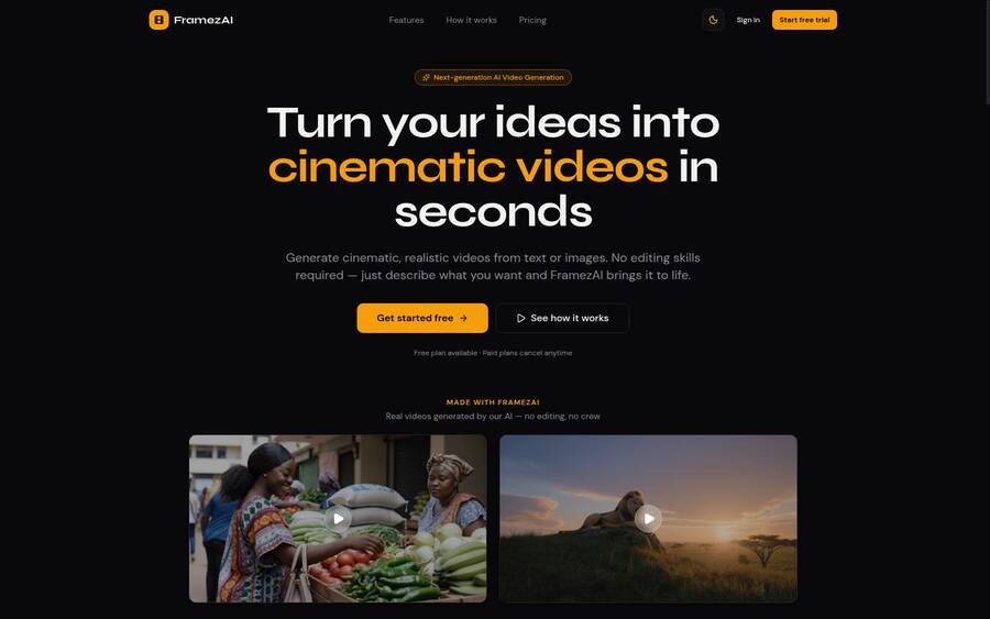 FramezAI product screenshot